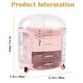 thumbnail image 5 of Wdmiya Rotating Makeup Organizer, Waterproof& Dustproof Cosmetic Organizer Box with Lid, Large Capacity Vanity Storage, Makeup Display Boxes for Bathroom Countertop, Bedroom, Dresser,Pink, 5 of 9