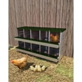 thumbnail image 2 of 10 Compartment Galvanized Steel Chicken Nesting Box - Wall Mounted with Egg Tray Perch & Fake Eggs for Coops, 2 of 8