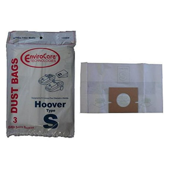 Replacement Part For Hoover 3 bags (1 pkg) Type S Vacuum Cleaner Bags 43655097, 4010064S, 4010344S, 43655093, 4010100S