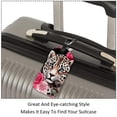 thumbnail image 3 of Square 2Pack PU Leather Rose and Leopard Cruise Luggage Tag with Privacy Cover and Name ID Tag for Travel Handbags Backpacks Luggage Tags, 3 of 6