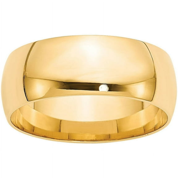 Primal Gold 14 Karat Yellow Gold 8mm Lightweight Comfort Fit Band Size 4.5