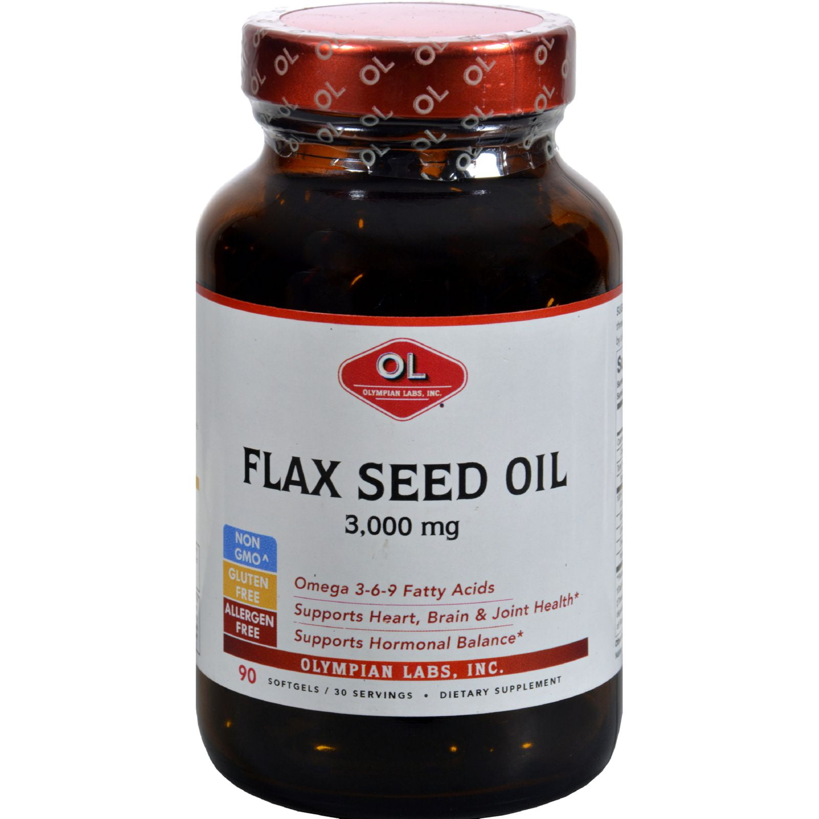 Olympian Labs Flax Seed Oil Certified Organic High Lignan 3000 mg