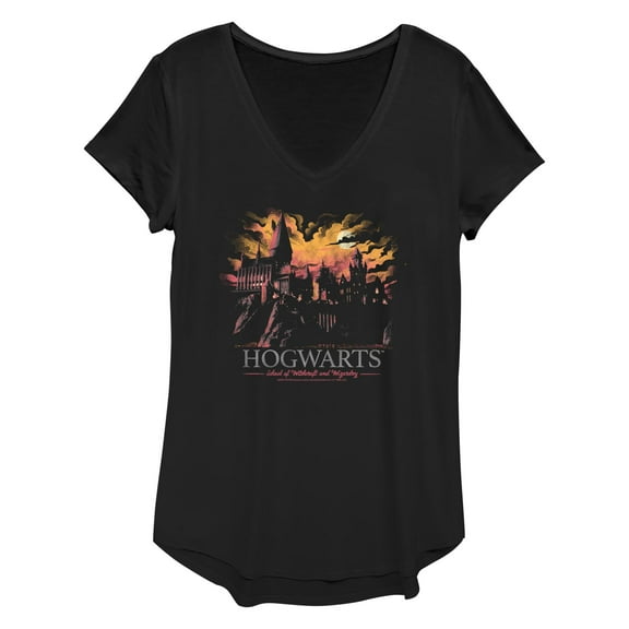 Women's Harry Potter Hogwarts Castle Sunset Graphic T-Shirt