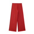thumbnail image 3 of HH TRAF Pantalones de verano elegantes de mezcla de lino rojo con pierna ancha para mujer, pantalones largos hasta el tobillo con bolsillos y cremallera para oficina para mujer, 3 of 4