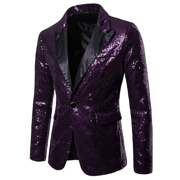 Autumn Winter Men s Suit Serge Blazer 1 Button Club Host Casual