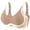 Beige, variant on XFeng Women Seamless Wire Free Bralette, Contrast Cutout Wide Strap V Neck Comfort Support Bra
