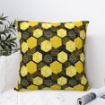 thumbnail image 4 of Wukai Geometric Pattern with Bee Premium Polyester Fleece Pillow Covers with Hidden Zipper Closure,Luxuriously Soft and Durable-26"x26", 4 of 7