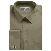 Gentlemens Collection Men's French Cuff Solid Dress Shirt (Cufflink included)