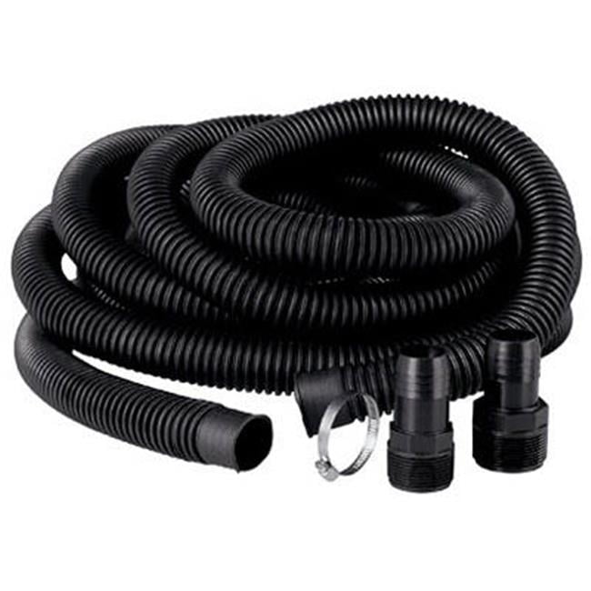 Universal corrugated black flexible hose 42mm diameter with attachments 3ft 9ft 