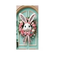 thumbnail image 3 of KOYPTL Cute Easter Decorations Door Cover for Home Decor Bunny Eggs House Fabric Backdrop Door Porch Covers Holiday Door Cover for Spring Easter Festival Party Supplies(71*35inch), 3 of 7