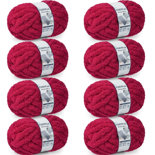 Harn Cozyful Chunky Chenille #10 para tejer a mano 8 madejas