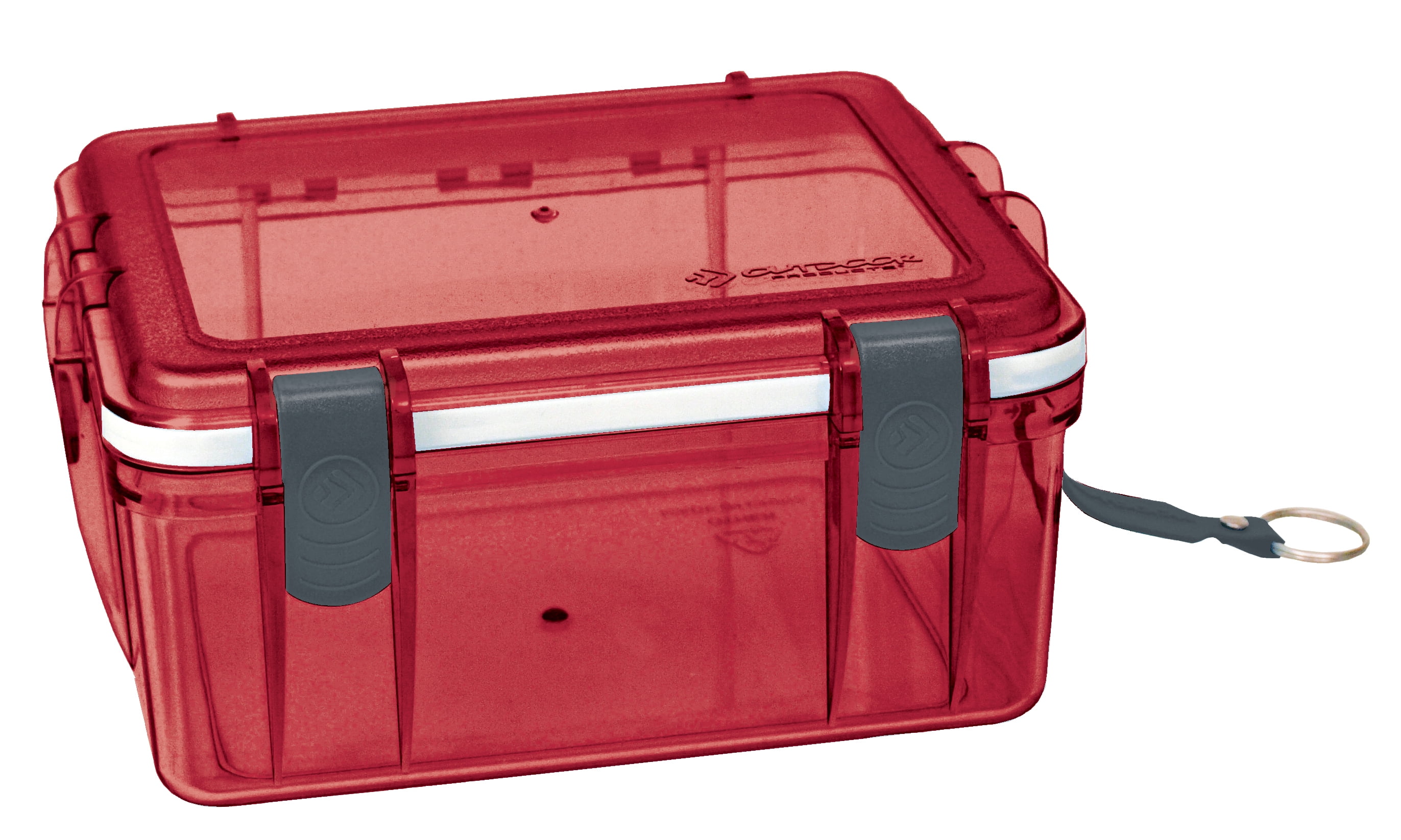 Outdoor Products Large Watertight Case Dry Box, Red, 8" x 6.75" x 3.5", Polycarbonate
