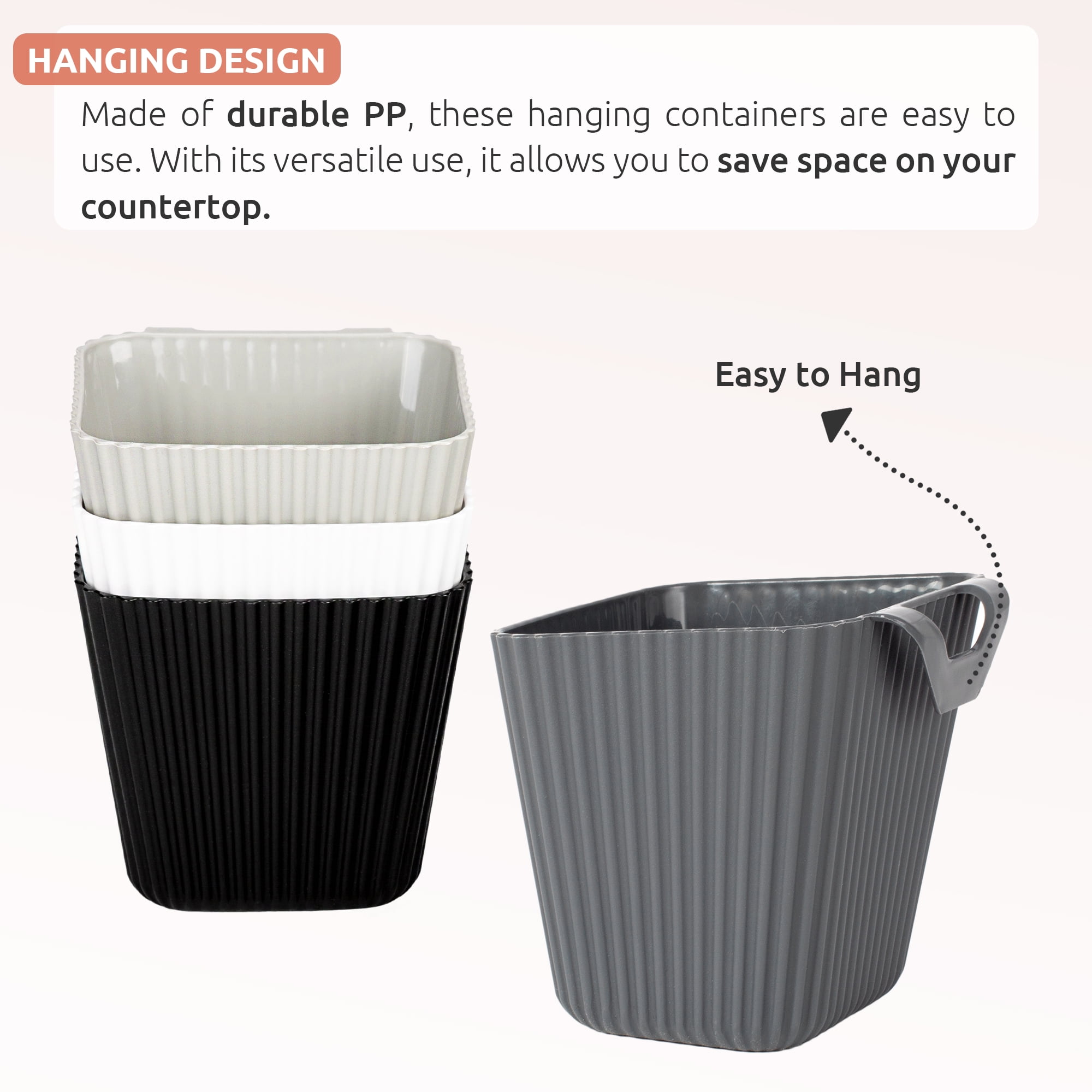 Suction Cup Hanging Basket - Set of 2 - Kitchen Organizer - Polyethylene  Terephthalate - ApolloBox