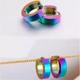 thumbnail image 2 of QQTDFG Brass Huggie Hoop Earrings Multi-color Black Rose Gold Silver 4x8.5x2.3mm&nbsp; P557-Purple, 2 of 2