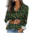 thumbnail image 2 of Wowcloth Women's Long Sleeve Blouse, Carnival Style Satin Fabric with Button-Up Front and Lapel Collar for Party and Daily Wear, 2 of 5