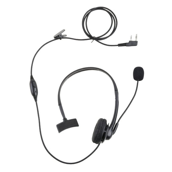 Necvior 2Pin PTT Throat Mic Covert Acoustic Earpiece Headset For Baofeng UV-5R Black