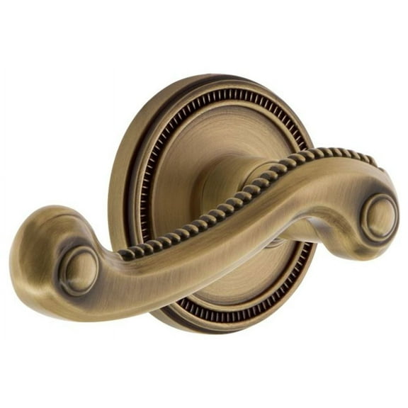 Grandeur Solnew_Prv_234_Lh Soleil Solid Brass Left Handed Privacy Door Lever Set - Brass
