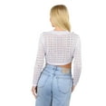 thumbnail image 4 of Socal Look Women's Cotton Crochet Sweater Long Sleeve Summer Casual Pullover Lavender Fog, Medium, 4 of 6