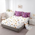 thumbnail image 5 of Feelyou Cartoon Magic Witch Dog Twin Bedding, Cute Ghost Pumpkin Bedding Comforter Set, Purple, Halloween Reversible, 7-Piece, 5 of 7