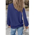 thumbnail image 5 of Women's Navy Blue Drop Shoulder Crewneck Pullover Sweatshirt - Cozy & Casual | [ZhiHiMeRi] | (US 12-14)L, 5 of 12