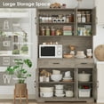 thumbnail image 6 of Homfa 71" Kitchen Pantry with Charging Station, Freestanding Cupboard with Adjustable Shelves, Floor Cabinet for Dining Room, Wash Gray, 6 of 8