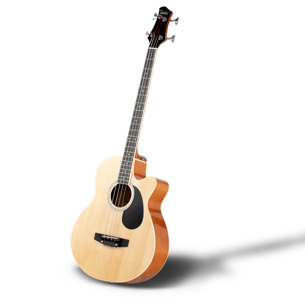 Tcbosik 4 String Acoustic Bass Guitar with Equalizer, Full Size Bass Guitar Kit with Portable Guitar Bag, Premium Cable, Wrench, Strap, Plectrum, Burlywood