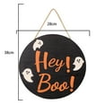 thumbnail image 2 of Halloween Welcome Sign for Front Door Decor, Round Wooden Wreath Wall Hanging for Holiday Party, 2 of 5
