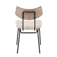 thumbnail image 4 of LumiSource Brown Metal, Cream Noise Fabric, White Washed Wood Walker Chair - Set of 2, 4 of 7