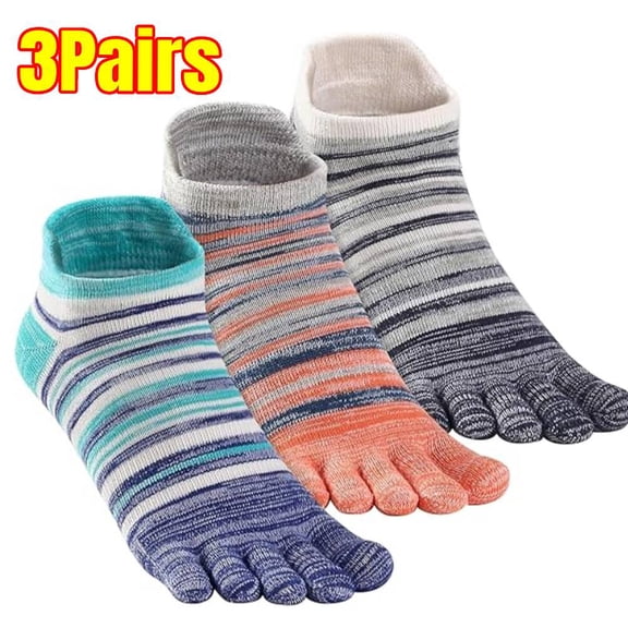 Toe Socks for Men Women 3 Pairs Ankle Running Socks Cotton Breathable Five Finger Socks