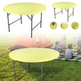 thumbnail image 1 of Nappe Ronde Ajustée 47,24 Pouces Housse de Table Extensible en Polyester Lavable Élastique Dessus de Table pour Salle à Manger Intérieure Extérieure Pique-Nique Patio Déco de Fête, 1 of 6