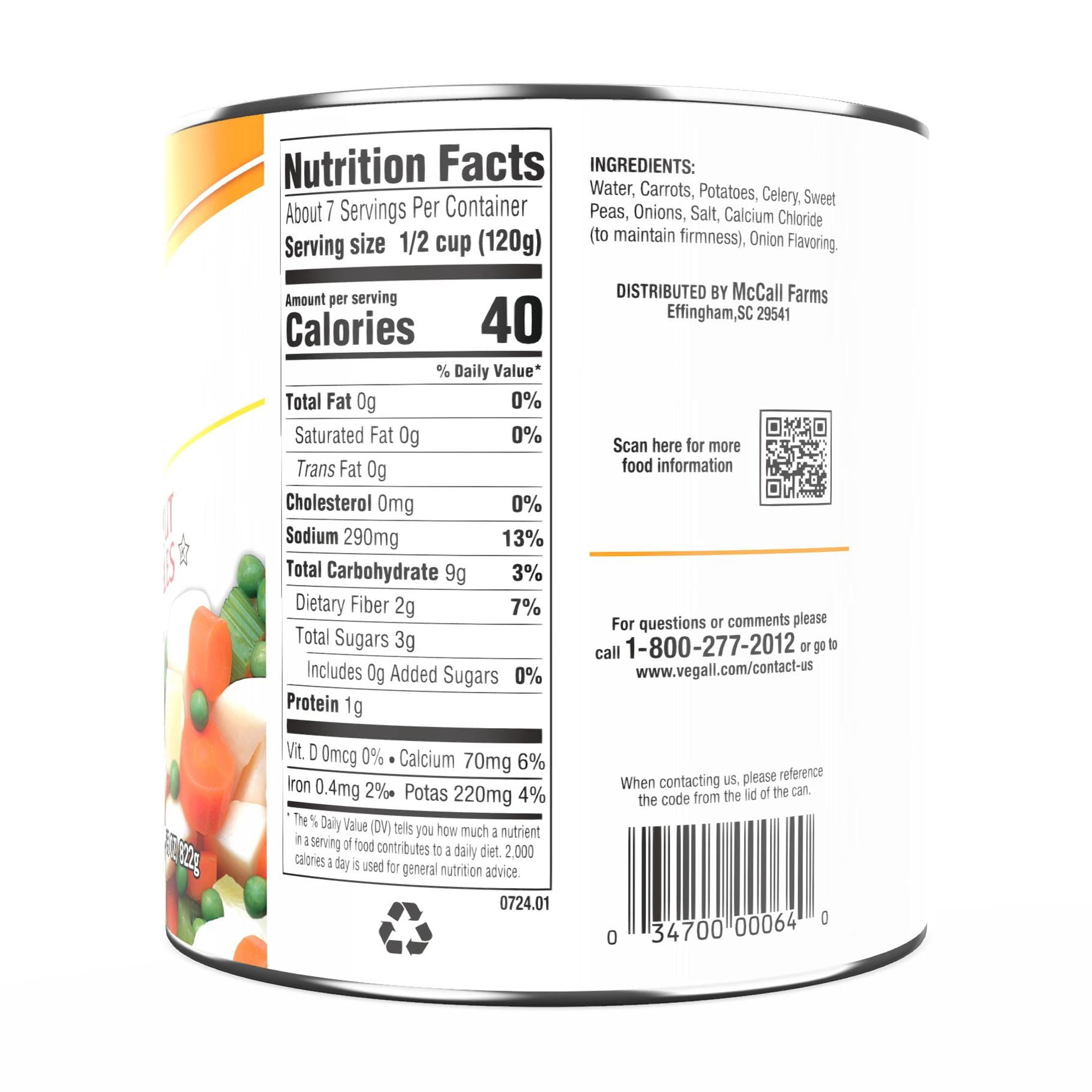 (4 pack) Veg-All Homestyle Large Cut Vegetables, 29 oz., Can