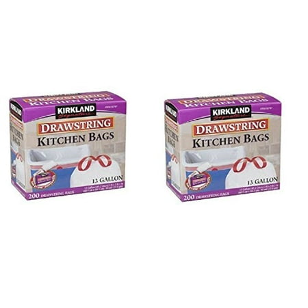 Kirkland Signature Drawstring Kitchen Trash Bags 13 Gallon 200