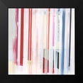 thumbnail image 2 of Bellissimo Art 20x20 Black Modern Framed Museum Art Print Titled - Red Pink Stripes III, 2 of 5