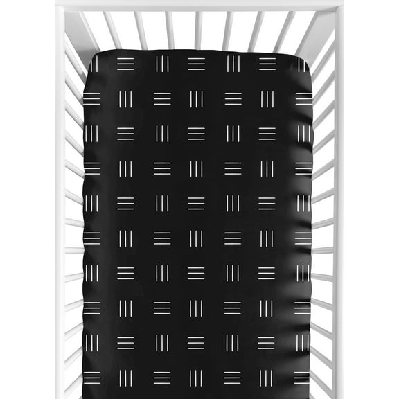 Boho Hatch Black and White Fitted Crib Sheet by Sweet Jojo Designs