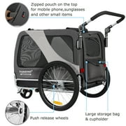 DOGGYHUT Premium XL Pet Bike Trailer & Stroller for Large Sized Dog or Multiple Small Dogs,Low Center of Gravity,Parking Brakes,Easy Folding Frame,Bicycle Carrier