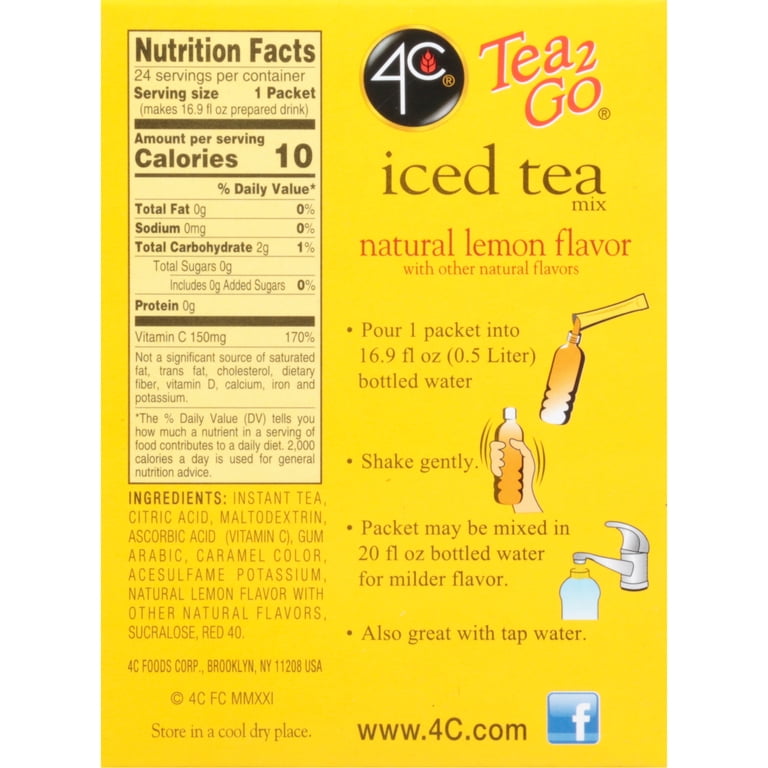 4C Totally Light Natural Lemon Iced Tea Mix, 24 Packets, 6 Pack photo 8
