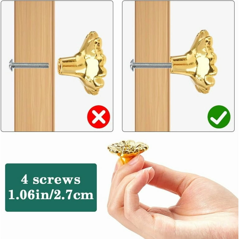 slim fit dress slacks Flower Dresser handle Decor, Clover Brass Cabinet Knobs – QubicHomeware