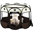 thumbnail image 1 of Lishi Foldable Mesh Pet Playpen for Dogs, Cats, and Rabbits - Coffee Color (73 x 73 x 43cm), 1 of 5