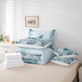 thumbnail image 4 of Capybara Bed in a Bag Queen Comforter Set 7 Piece,Teal Blue Ocean Beach Coastal Bedding Set Starfish Octopus Tentacles Sheet Sets with Comforter Creature Coral Bed Set,Kawaii Fish Room Decor, 4 of 4