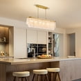 thumbnail image 6 of Coastal Chandeliers for Dining Room, Capiz Shell Light Fixture Over Table, 6-Light Height Adjustable Hanging Pendant Light Fixtures for Kitchen Island, Living Room, Bedroom, Bathroom,L42'', 6 of 11
