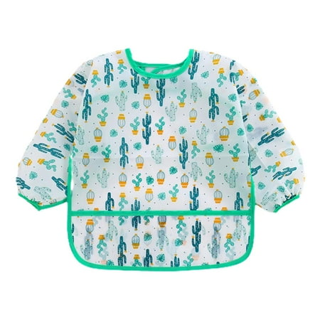 

Dido Baby Kids Bibs Long-sleeved Waterproof Smock Feeding Bib with Pocket Baby Bibs