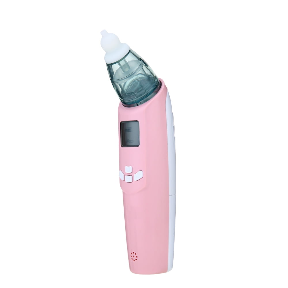 Electric Safe Hygienic Nose Cleaner with 2 Sizes of Nose Tips and 3 Strength Suction for Newborns and Toddlers Pink Baby Nasal Aspirator