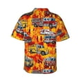 thumbnail image 4 of Fireman Fire Truck Men'S 3d Print Casual Button Down Shirts, Novelty Hawaiian Short Sleeves 2xl, 4 of 7