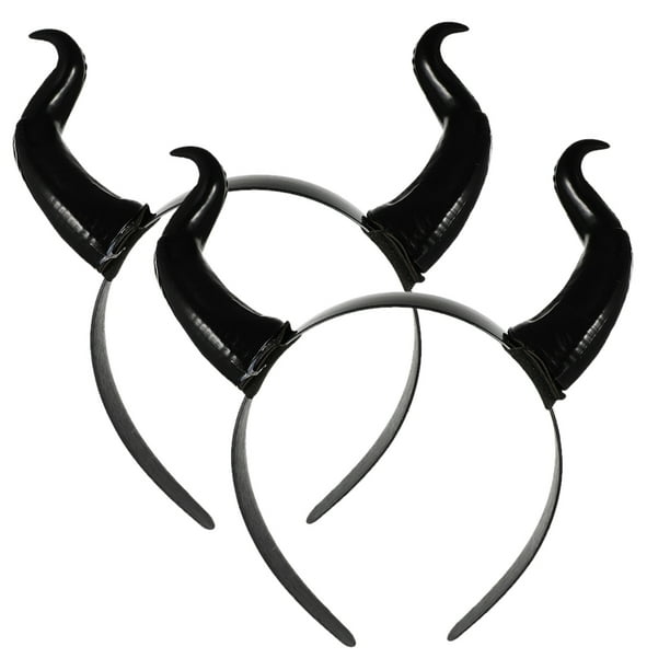 2 diademas de cuernos de broma para decoración de fiesta de Halloween, diadema única para cosplay