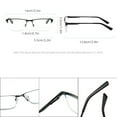 thumbnail image 3 of Mens Metal Square Half Rimless Reading Glasses, Blue Light Blocking Classic Spring Hinges Oversized Gunmetal Readers +1.50, 3 of 4