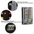 12V 12 Way Marine Fuse Block Fuse Panel with Ground & 12 Volt Fuse Box for Car Automotive Boat