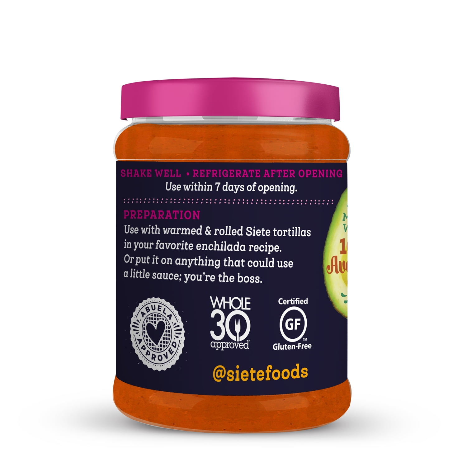 (3 pack) Siete Foods Gluten Free Red Enchilada Sauce, 15 oz. Jar