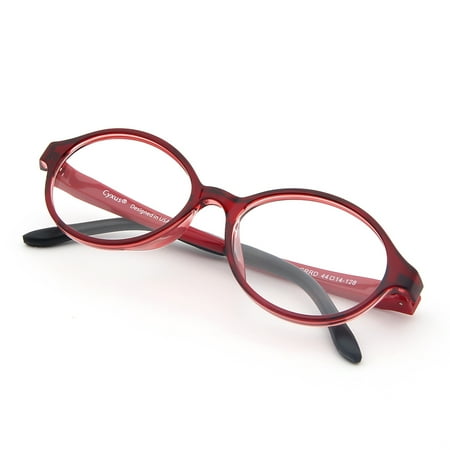 Cyxus Kids(Age:3-5) Lightweight Oval Blue Light Blocking Computer Glasses for Anti UV Eyestrain(Red with Black)
