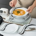 thumbnail image 5 of VEWEET, 18-Piece Porcelain Dinnerware Set, Ivory White Dinner Set, Service for 6, 5 of 7