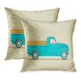 thumbnail image 1 of ECCOT Blue Pick Classic Pickup Truck Flat Styled Old Vintage Car Side Drawing Cartoon Pillowcase Pillow Cover 20x20 inch Set of 2, 1 of 1